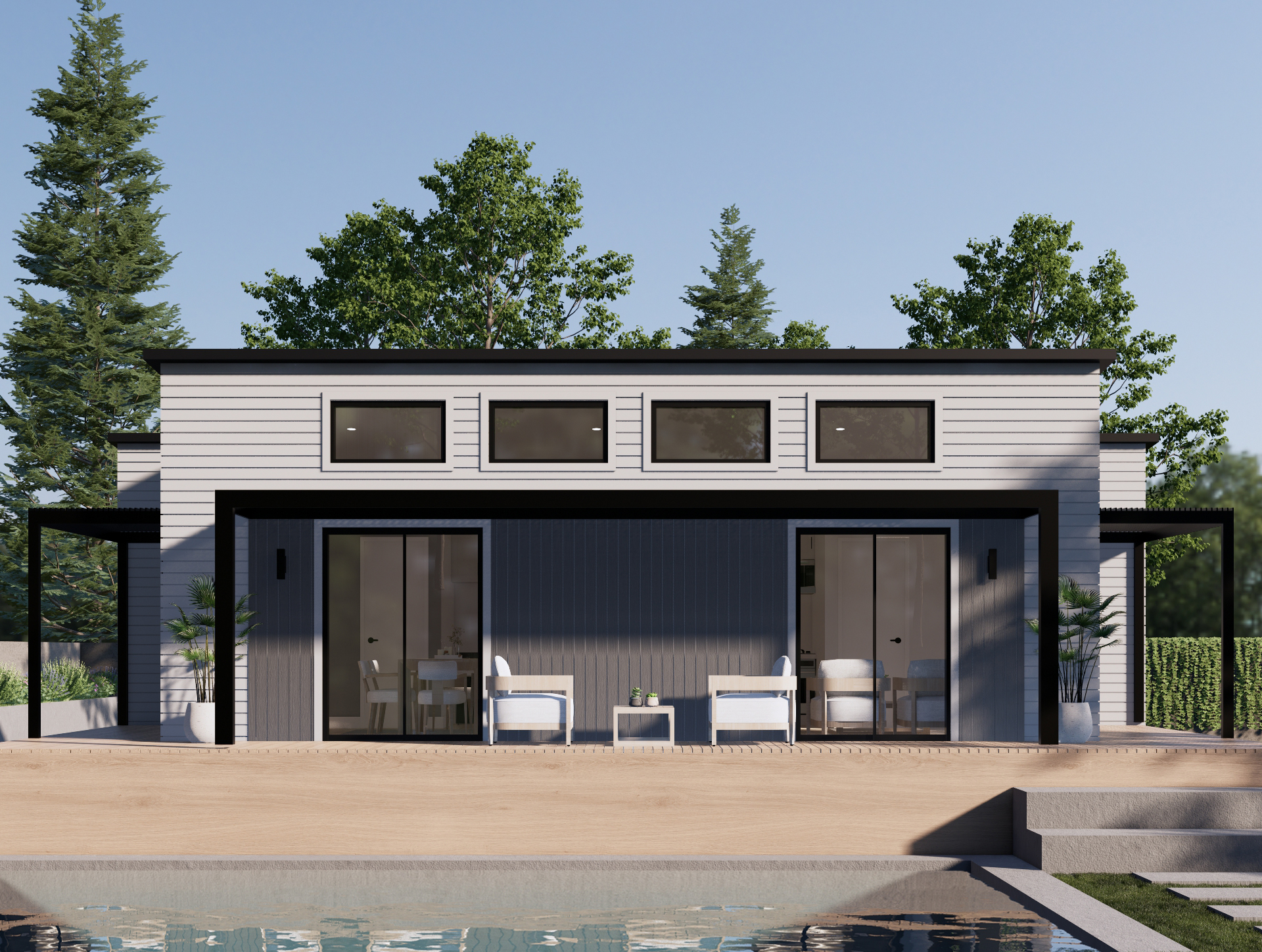 Exterior Front-Pergola